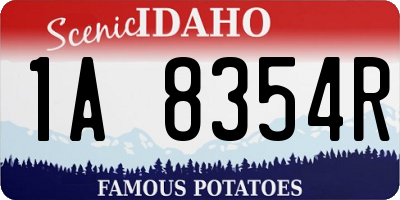 ID license plate 1A8354R