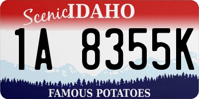 ID license plate 1A8355K