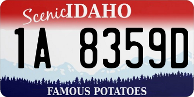 ID license plate 1A8359D