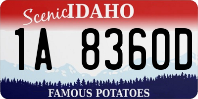 ID license plate 1A8360D