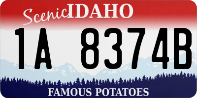 ID license plate 1A8374B