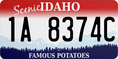 ID license plate 1A8374C