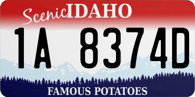 ID license plate 1A8374D