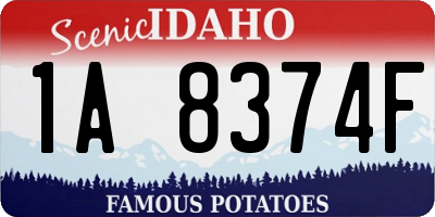 ID license plate 1A8374F