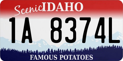 ID license plate 1A8374L