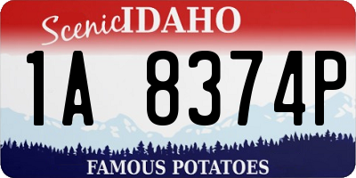 ID license plate 1A8374P