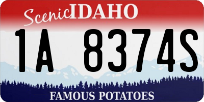 ID license plate 1A8374S