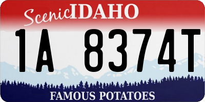 ID license plate 1A8374T