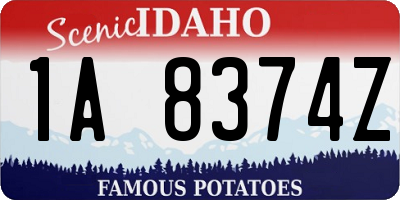 ID license plate 1A8374Z