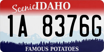 ID license plate 1A8376G
