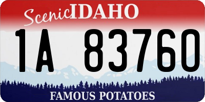 ID license plate 1A8376O