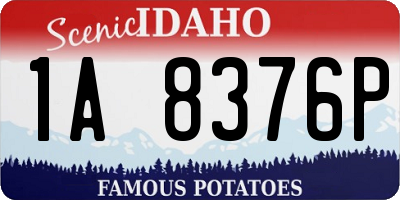 ID license plate 1A8376P