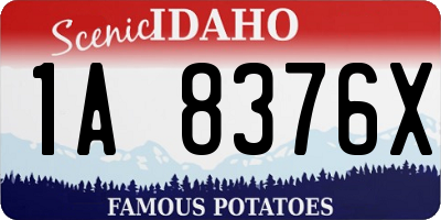 ID license plate 1A8376X