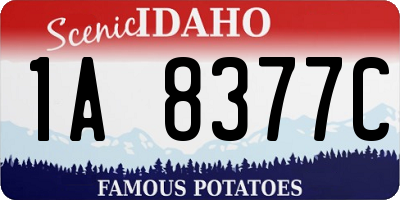 ID license plate 1A8377C