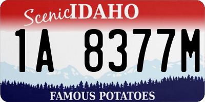 ID license plate 1A8377M
