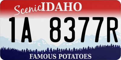 ID license plate 1A8377R