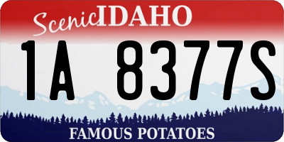 ID license plate 1A8377S