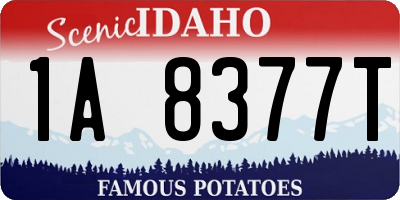 ID license plate 1A8377T