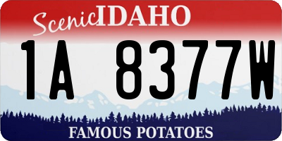 ID license plate 1A8377W