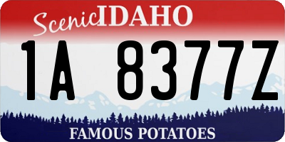 ID license plate 1A8377Z