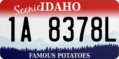 ID license plate 1A8378L