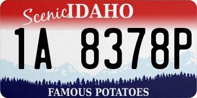 ID license plate 1A8378P