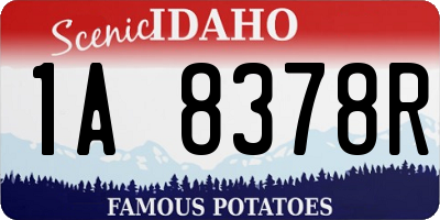 ID license plate 1A8378R
