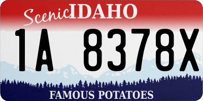 ID license plate 1A8378X