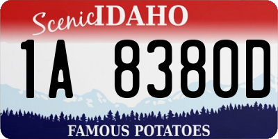 ID license plate 1A8380D