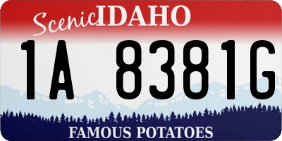 ID license plate 1A8381G