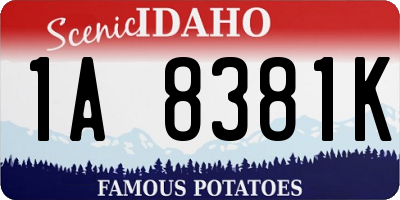 ID license plate 1A8381K