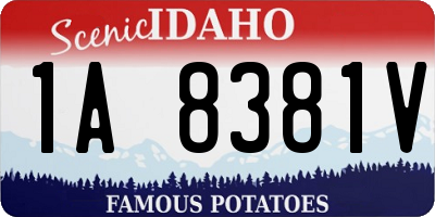 ID license plate 1A8381V