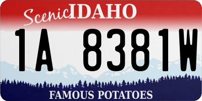 ID license plate 1A8381W