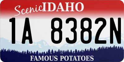 ID license plate 1A8382N