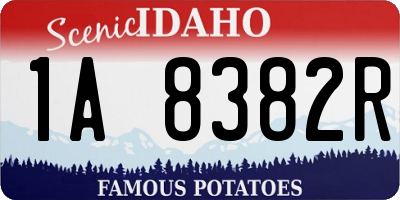 ID license plate 1A8382R