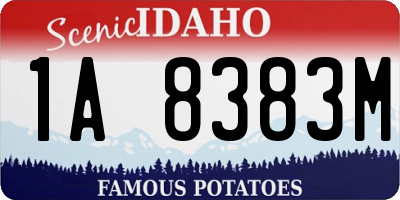 ID license plate 1A8383M