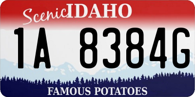 ID license plate 1A8384G