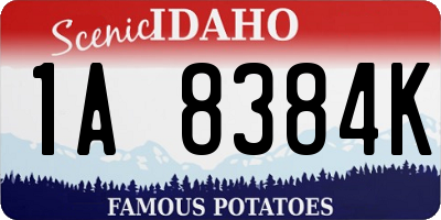 ID license plate 1A8384K