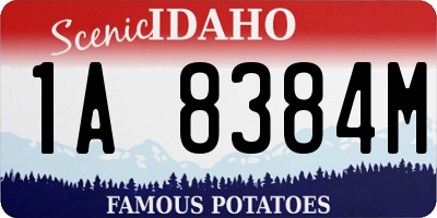 ID license plate 1A8384M