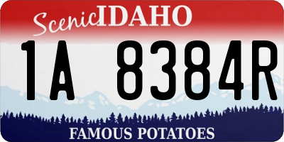 ID license plate 1A8384R