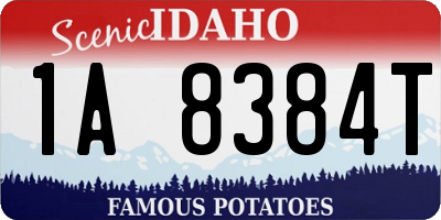 ID license plate 1A8384T