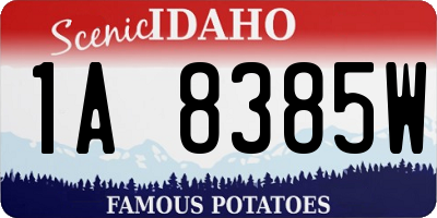 ID license plate 1A8385W