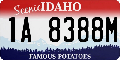 ID license plate 1A8388M