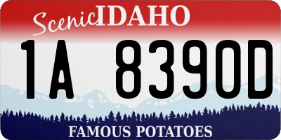 ID license plate 1A8390D