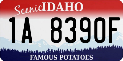 ID license plate 1A8390F