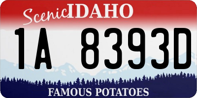 ID license plate 1A8393D