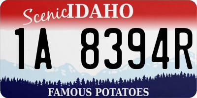 ID license plate 1A8394R