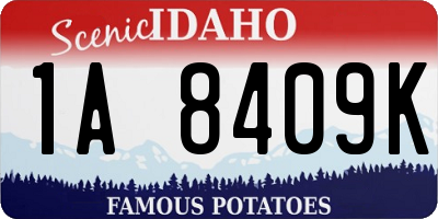 ID license plate 1A8409K