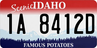 ID license plate 1A8412D