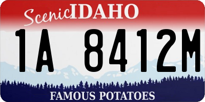 ID license plate 1A8412M